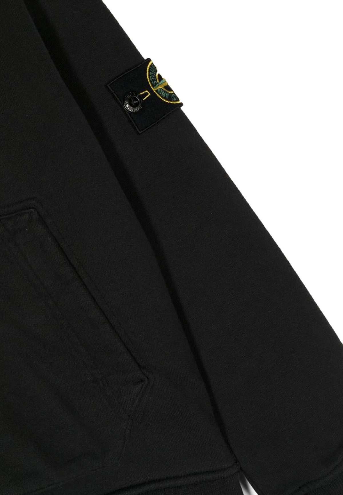 Felpa bambino Stone Island nera in cotone