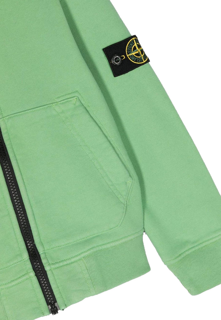 Felpa bambino Stone Island verde chiaro in cotone