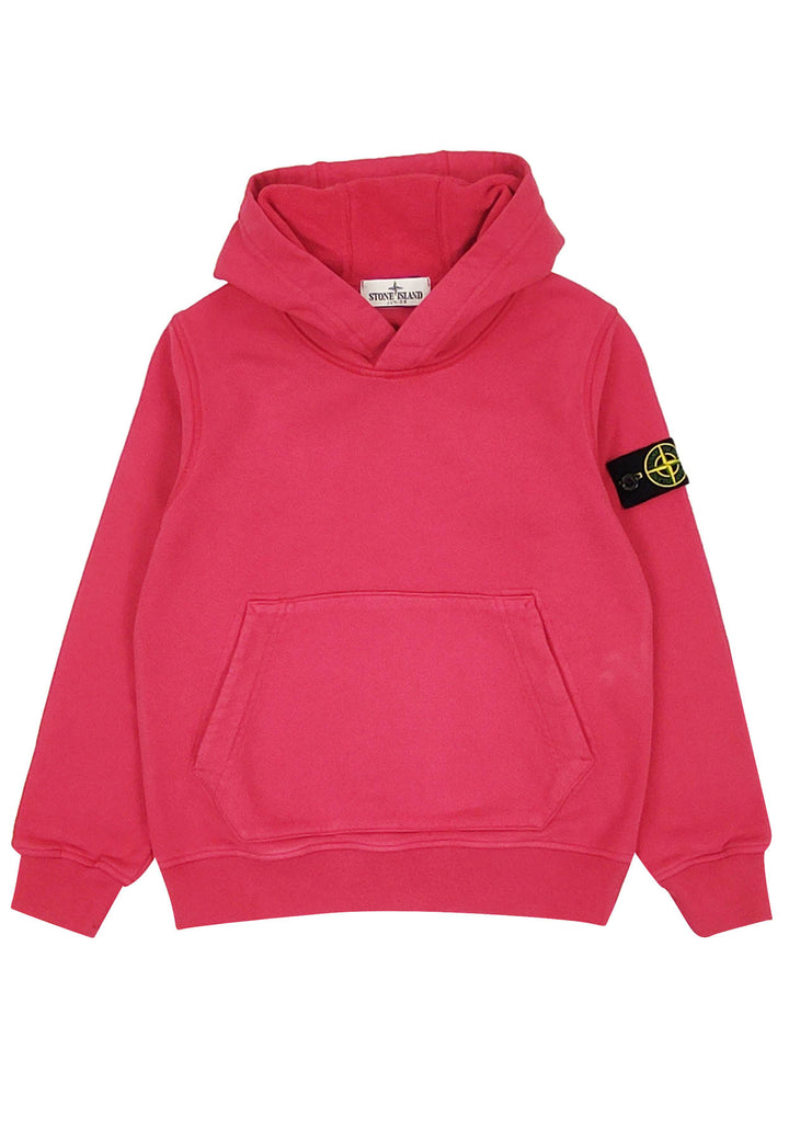 Felpa bambino Stone Island corallo in cotone