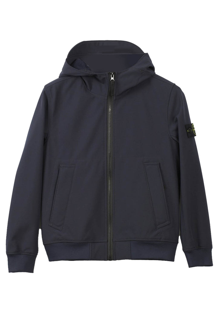 Giubbino bambino Stone Island nero in tessuto tecnico