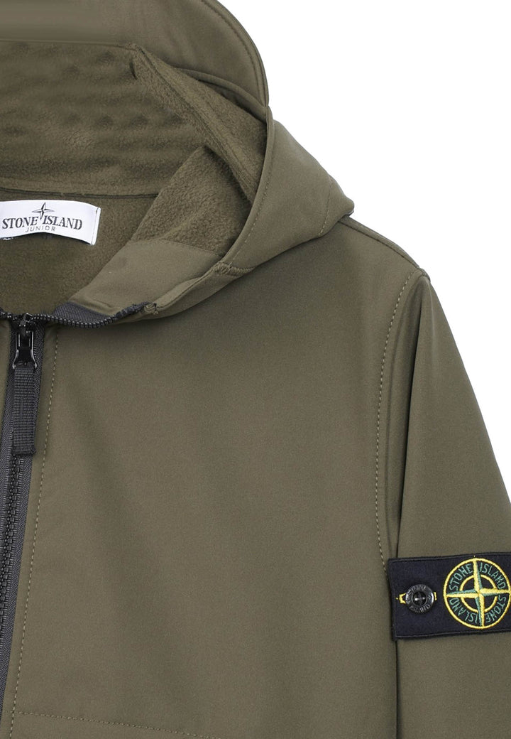 Giubbino bambino Stone Island verde in tessuto tecnico