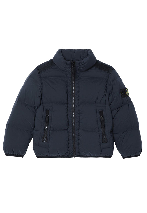 Giubbino bambino Stone Island blu in nylon