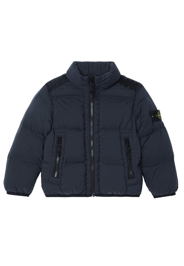 Giubbino bambino Stone Island blu in nylon