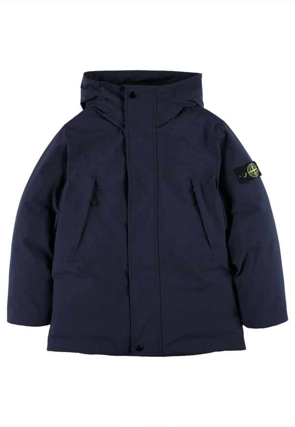 Giubbino bambino Stone Island blu in nylon