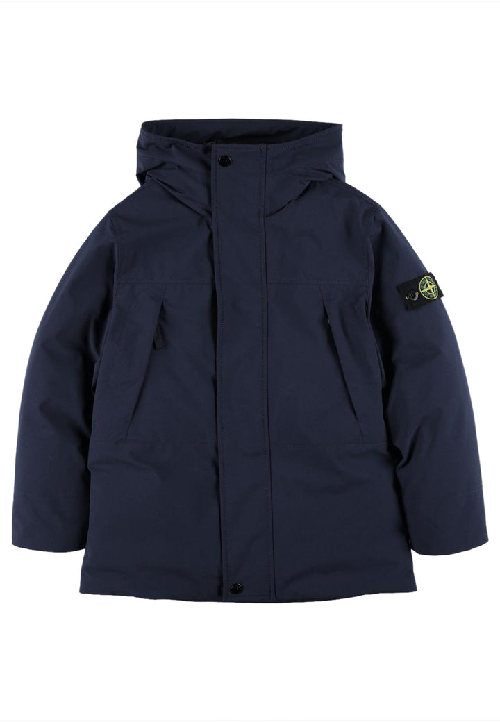 Giubbino bambino Stone Island blu in nylon