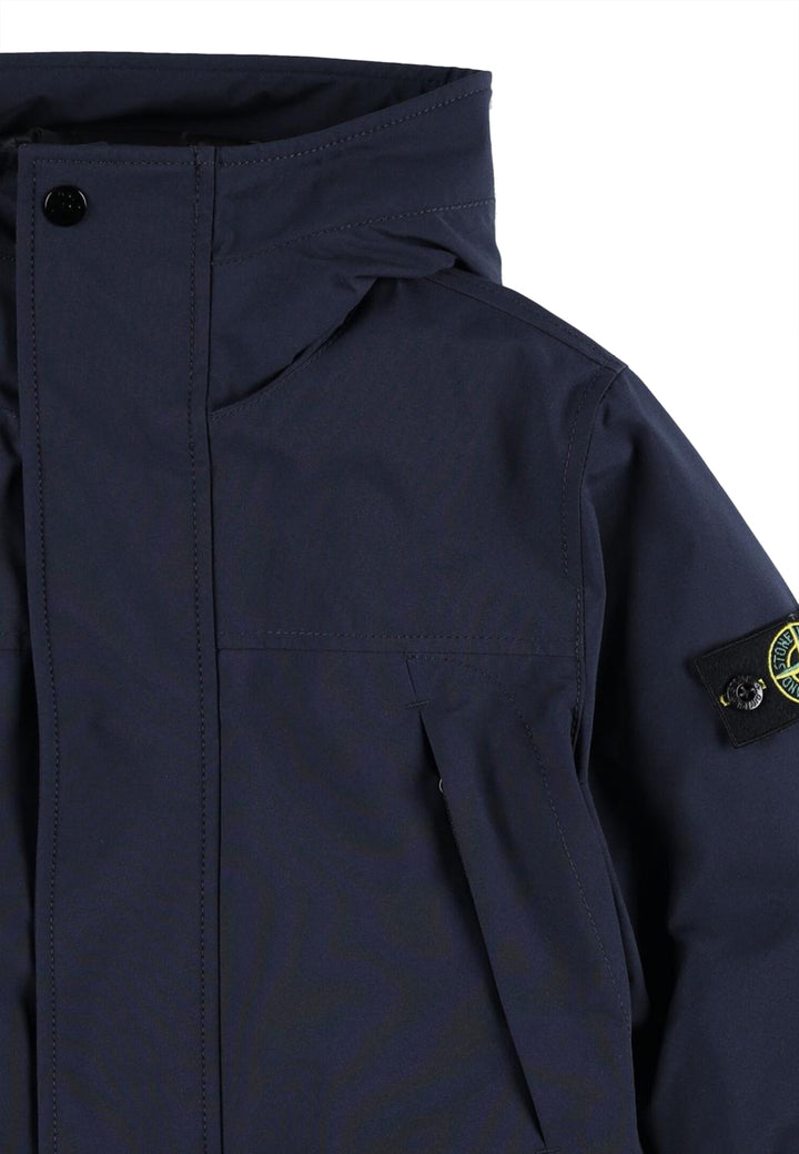 Giubbino bambino Stone Island blu in nylon