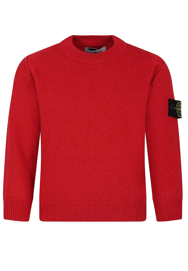 Maglia bambino Stone Island rossa in lana