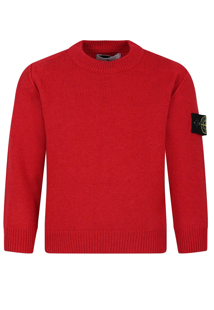 Maglia bambino Stone Island rossa in lana