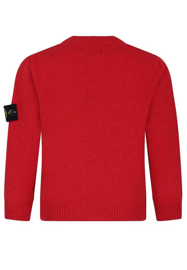 Maglia bambino Stone Island rossa in lana