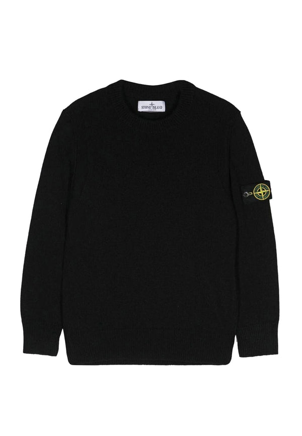 Maglia bambino Stone Island nero in lana