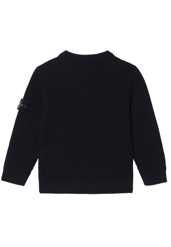 Maglia bambino Stone Island blu in lana