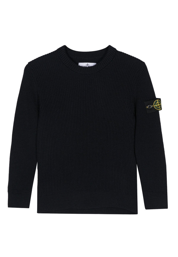 Maglia bambino Stone Island nera in lana