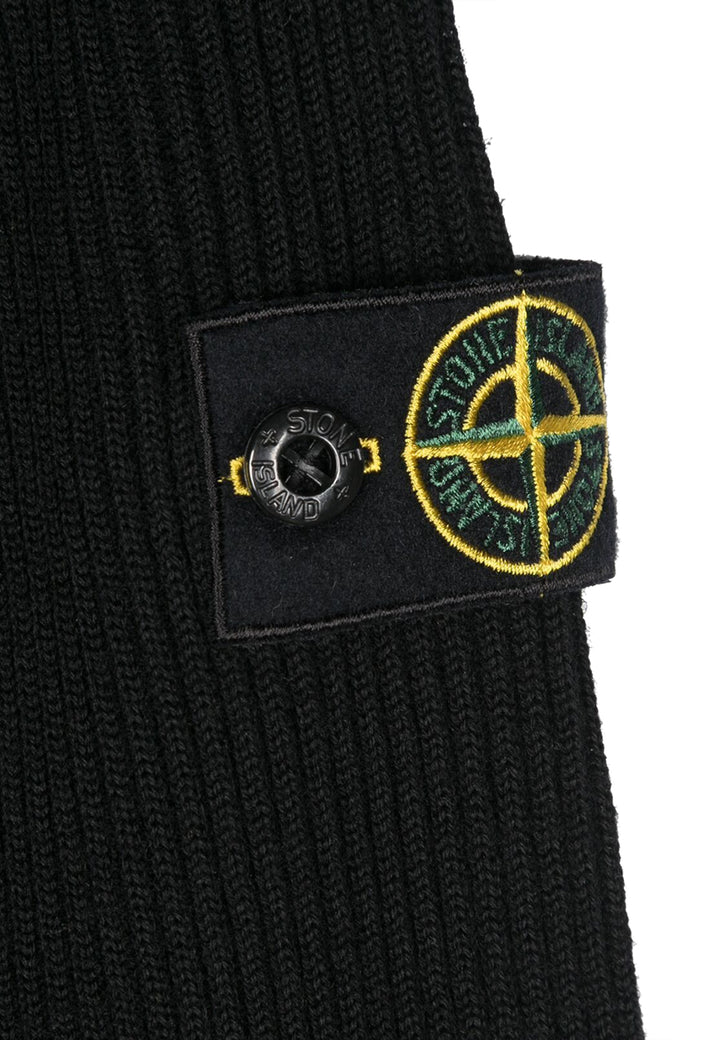Maglia dolcevita bambino Stone Island nera in lana