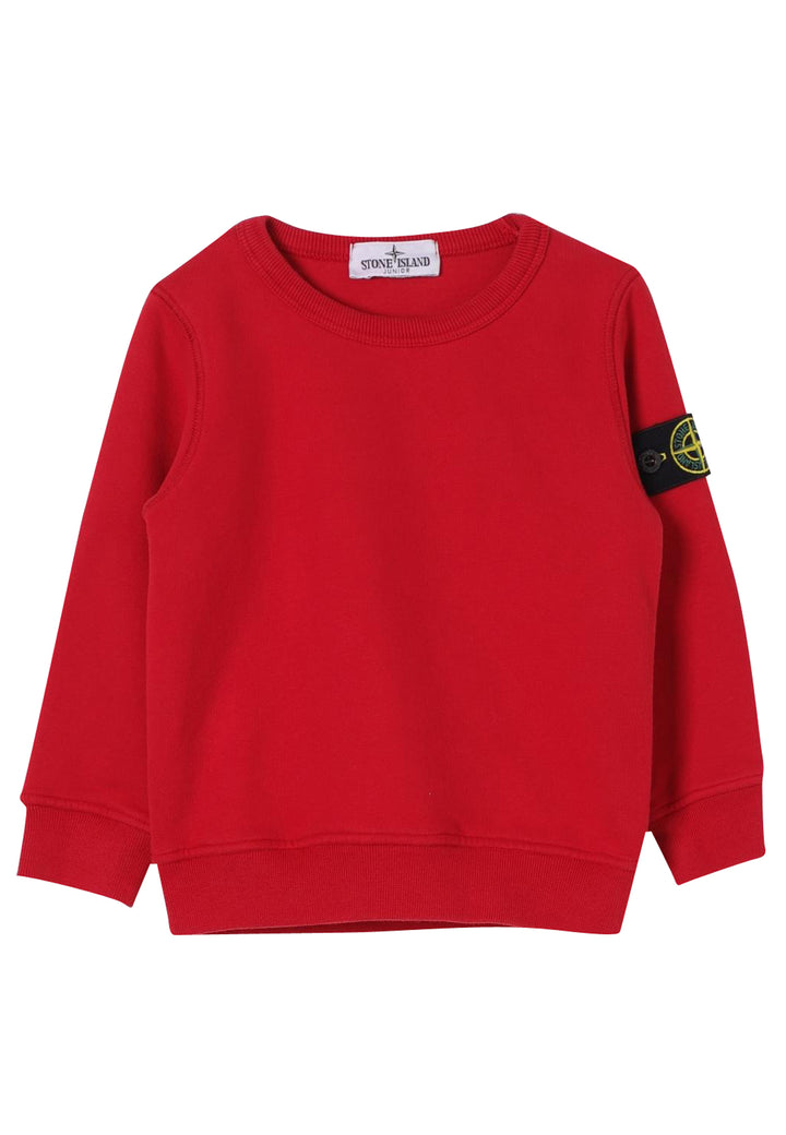 Felpa bambino Stone Island rossa in cotone