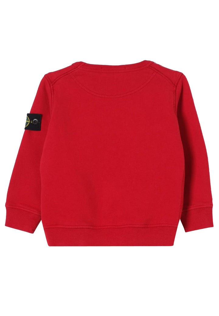 Felpa bambino Stone Island rossa in cotone