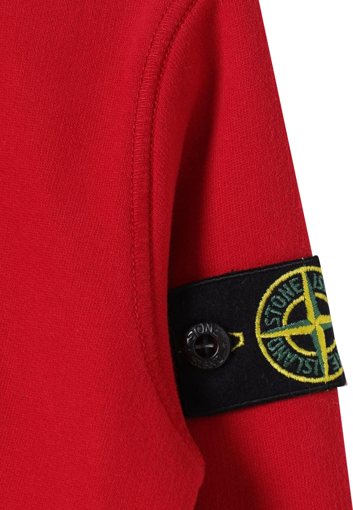 Felpa bambino Stone Island rossa in cotone
