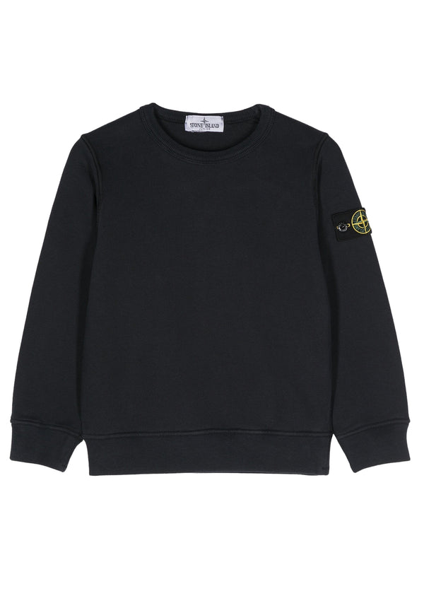 Felpa bambino Stone Island blu in cotone