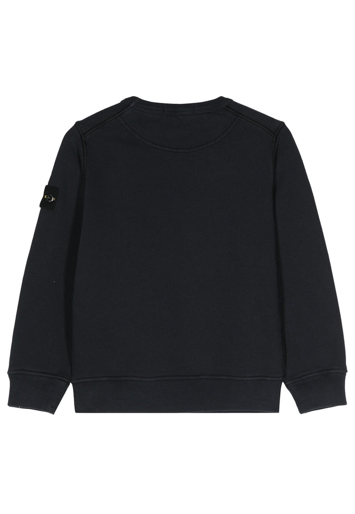 Felpa bambino Stone Island blu in cotone