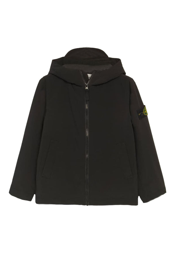 Giubbino bambino Stone Island nero in tessuto tecnico