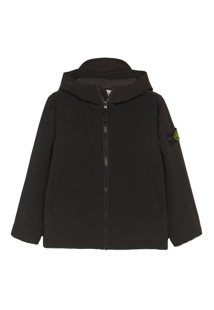 Giubbino bambino Stone Island nero in tessuto tecnico