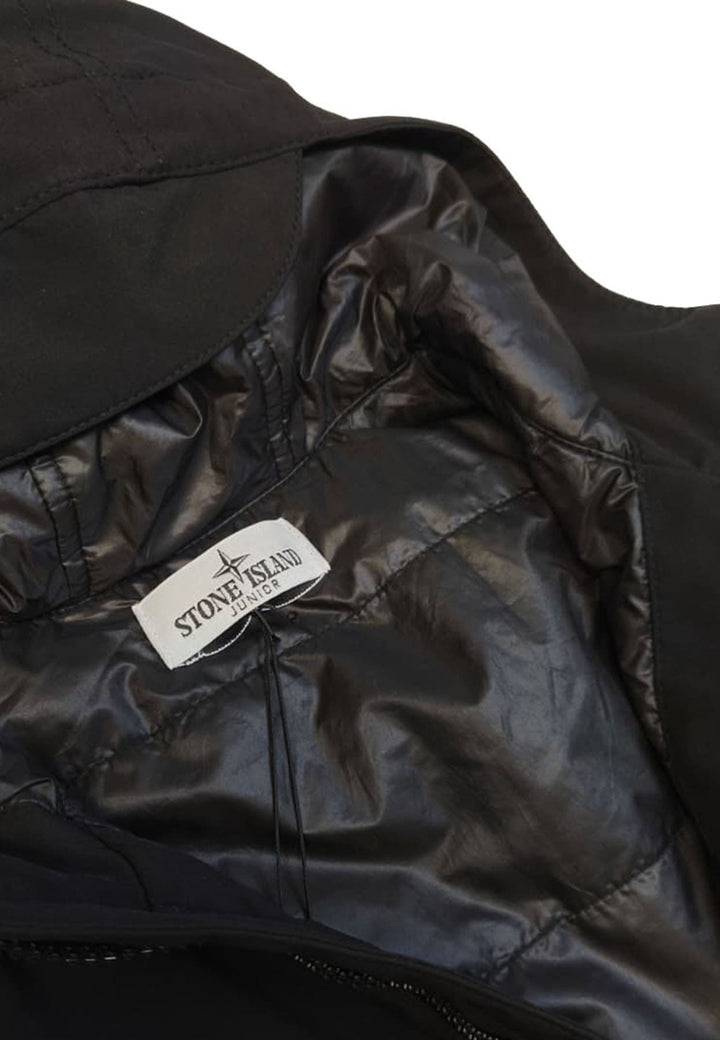 Giubbino bambino Stone Island nero in tessuto tecnico