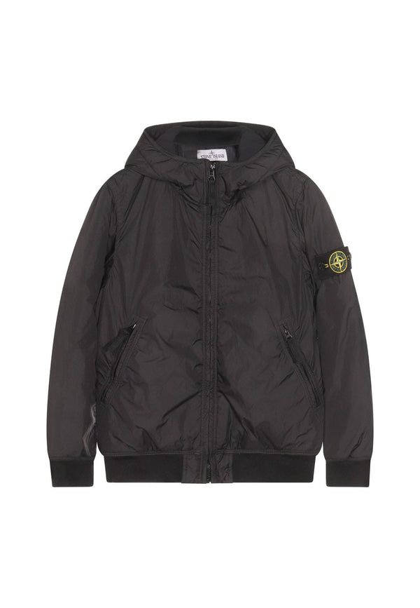 Giubbino bambino Stone Island nero in nylon