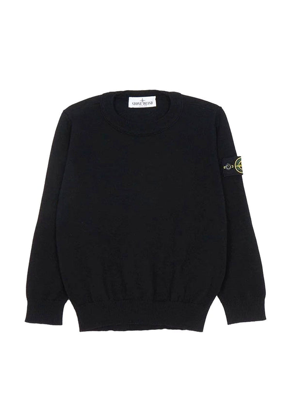 Maglia bambino Stone Island nera in lana
