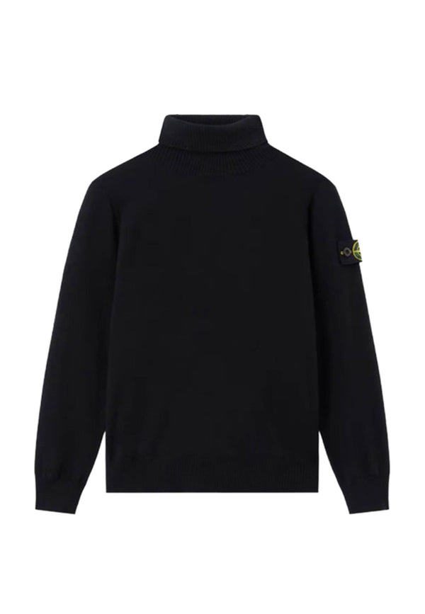 Maglia bambino Stone Island nera in lana