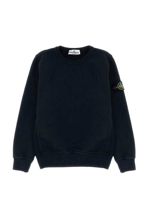 Felpa bambino Stone Island blu in cotone