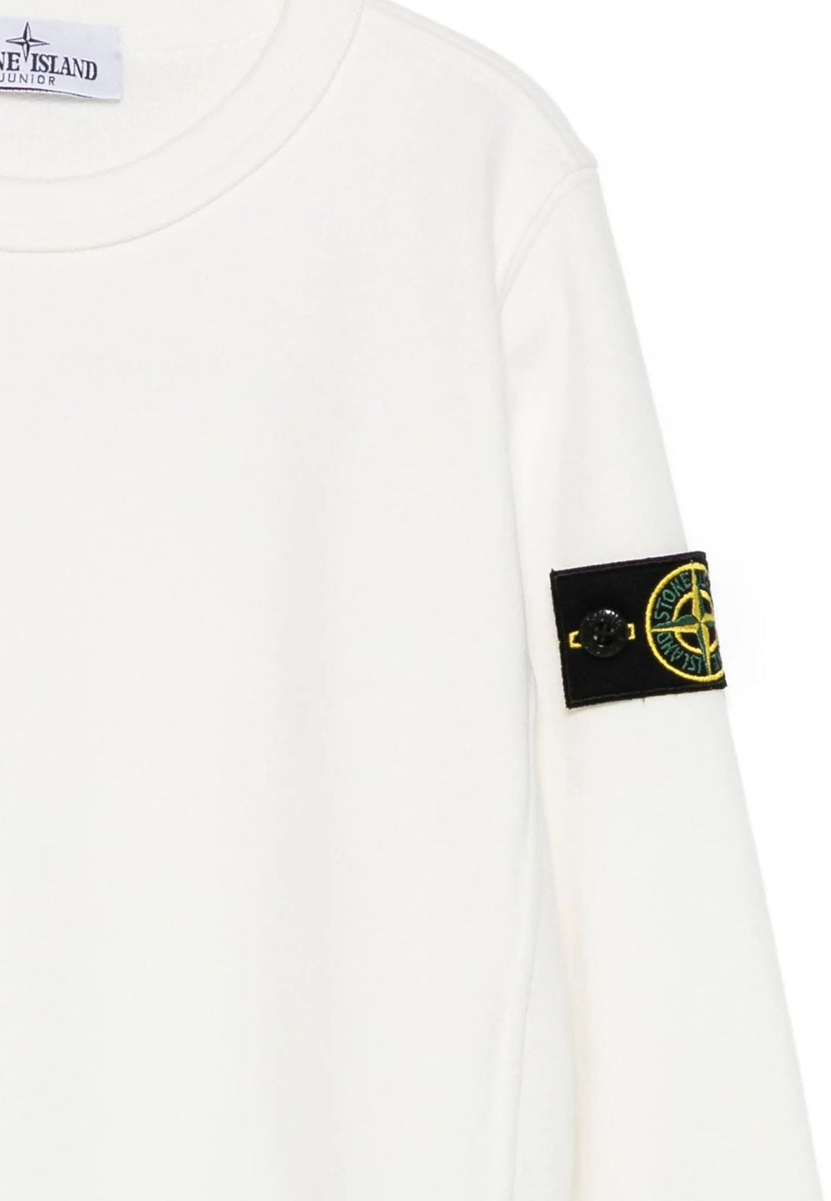 Felpa bambino Stone Island bianca in cotone | ViaMonte Shop