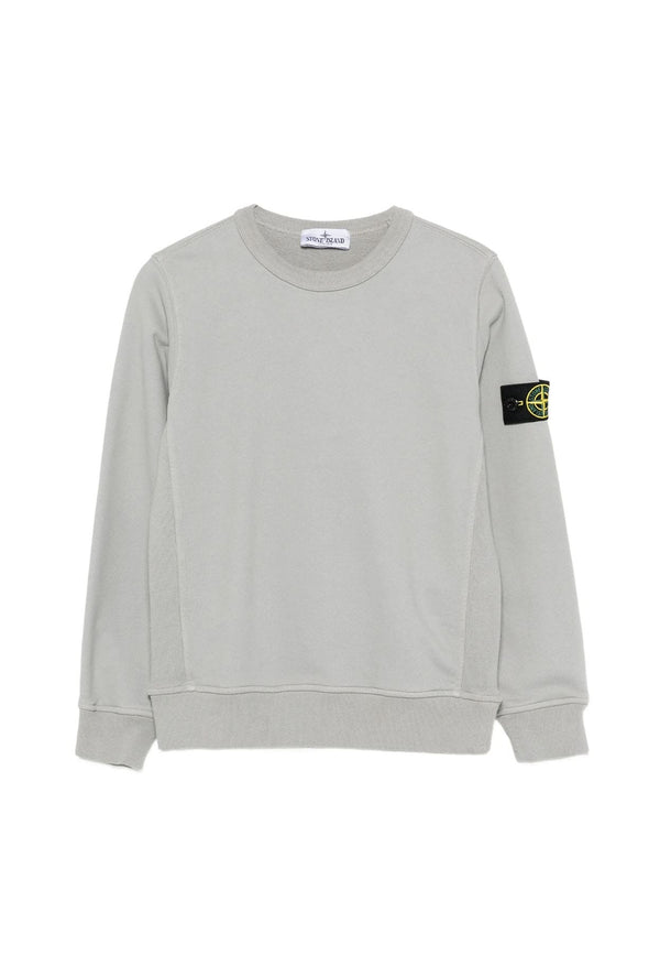 Felpa bambino Stone Island grigia in cotone