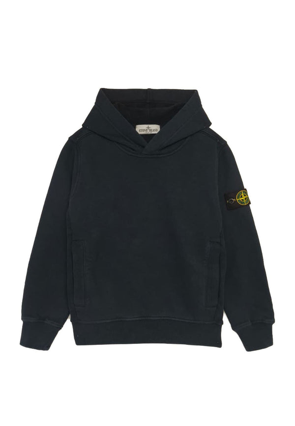 Felpa bambino Stone Island blu in cotone