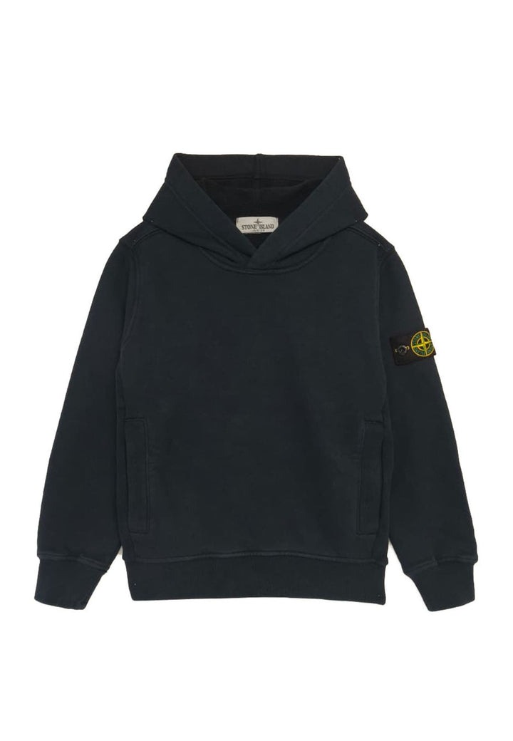 Felpa bambino Stone Island blu in cotone