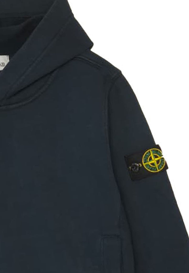 Felpa bambino Stone Island blu in cotone