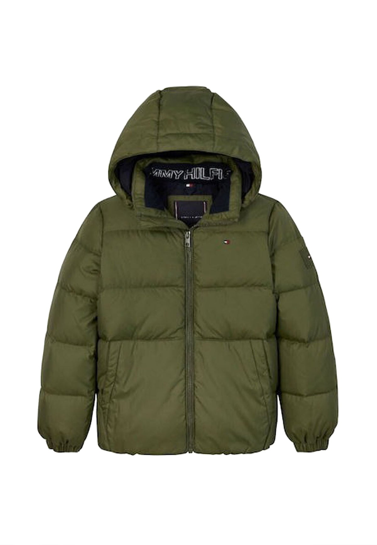Giubbino bambinoTommy Hilfiger verde in tessuto tecnico