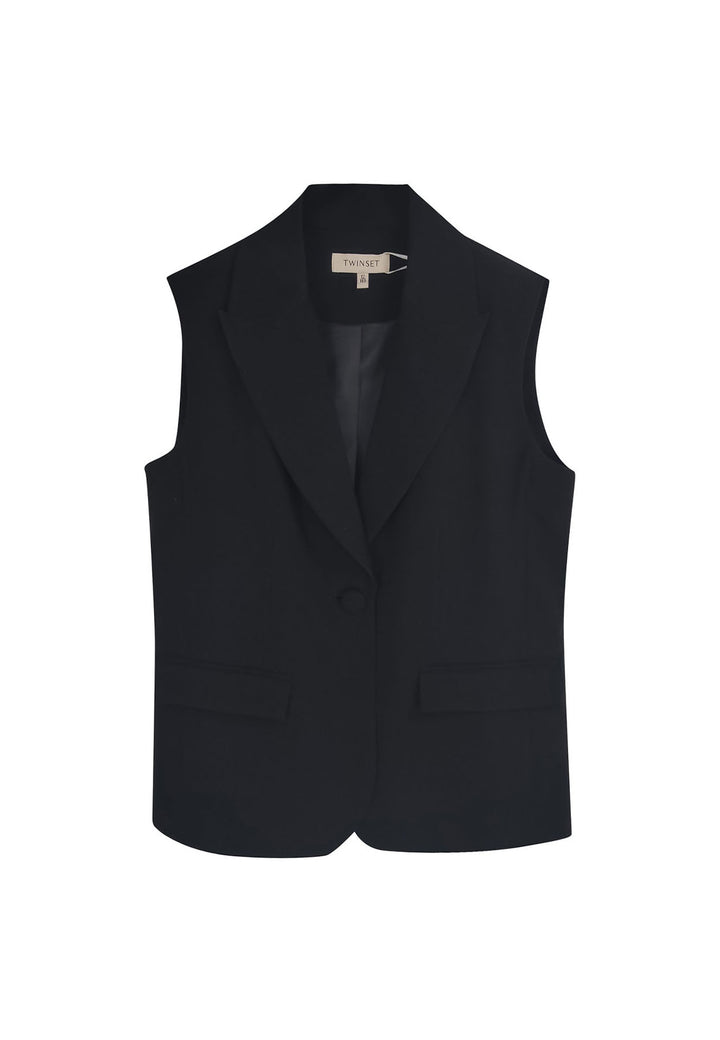 Gilet bambina Twinset nero in misto viscosa