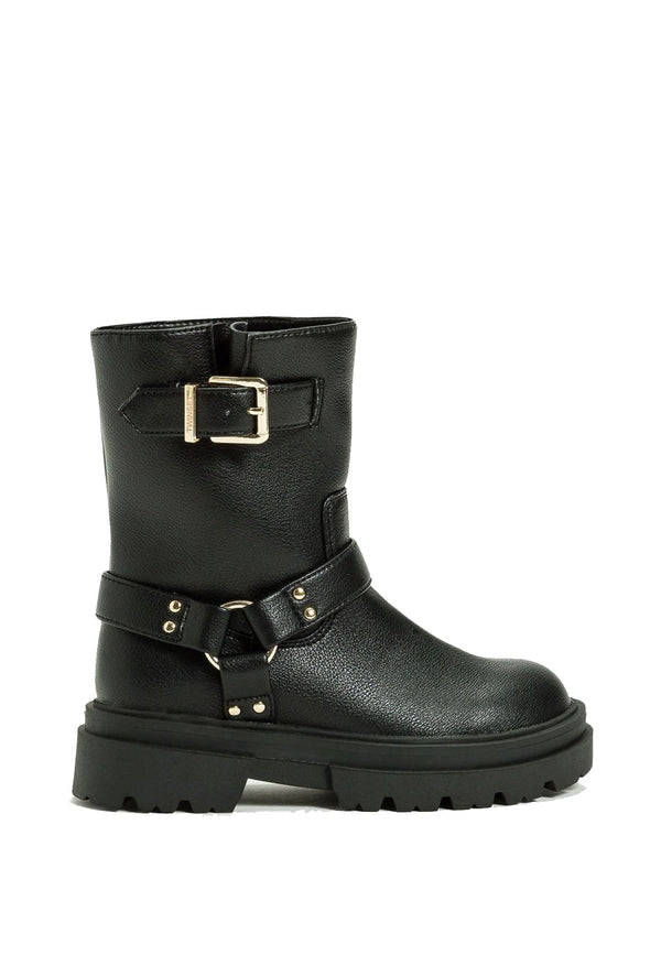 Stivaletto bambina Twinset nero effetto pelle