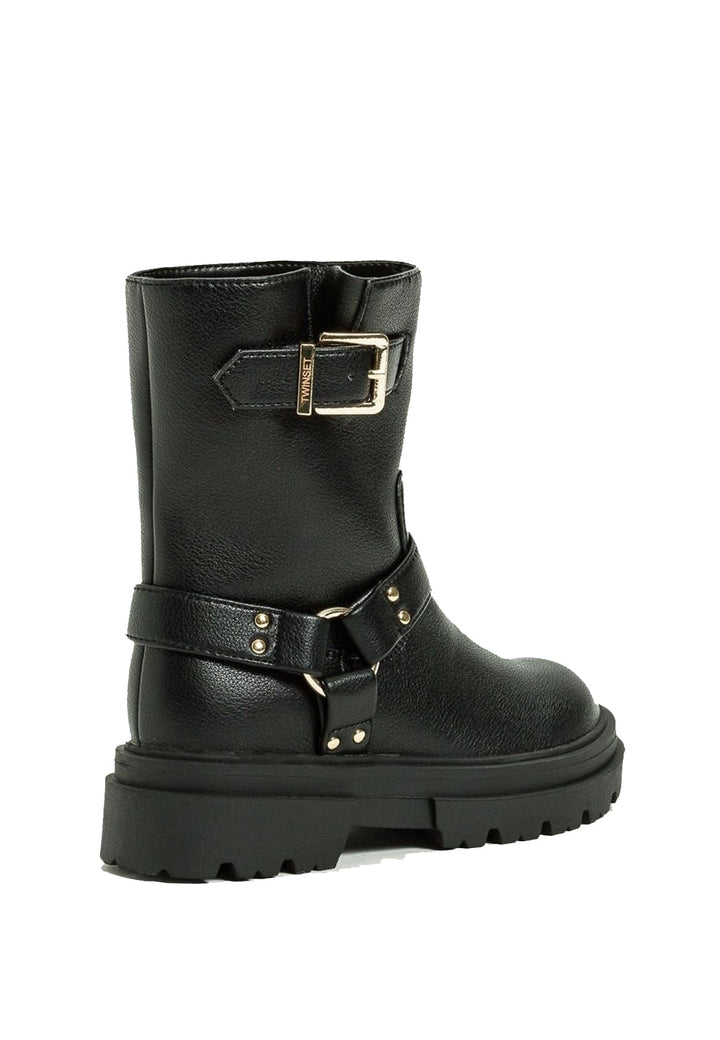 Stivaletto bambina Twinset nero effetto pelle