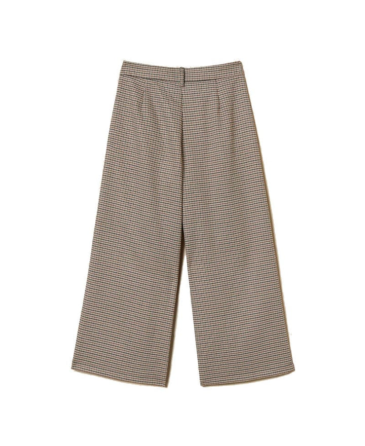 Pantalone bambina Twinset cammello in pied de poule