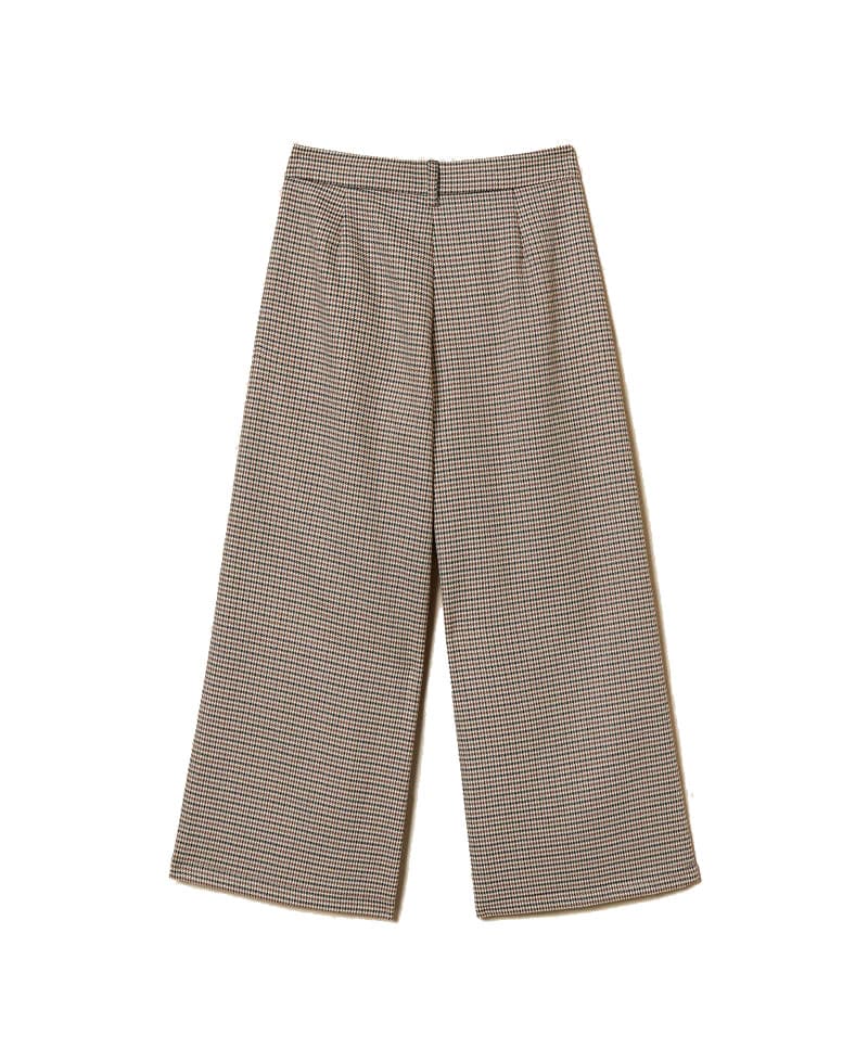 Pantalone bambina Twinset cammello in pied de poule