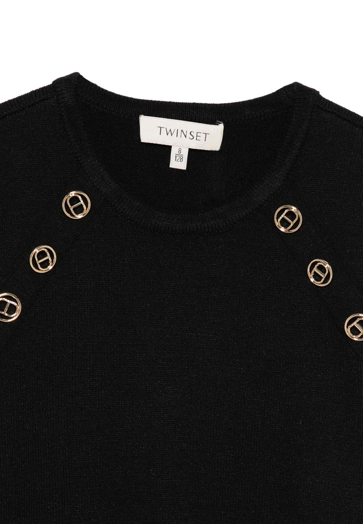 Vestito bambina Twinset nero in maglia