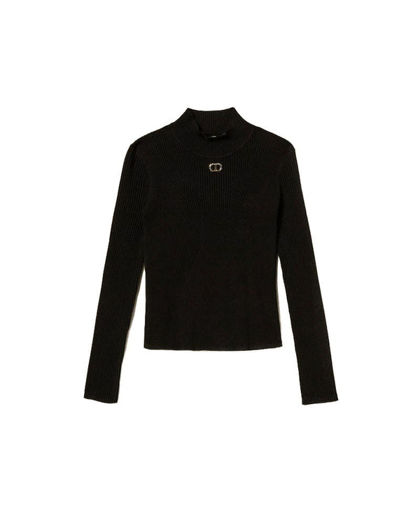 Maglia bambina Twinset nera in misto viscosa