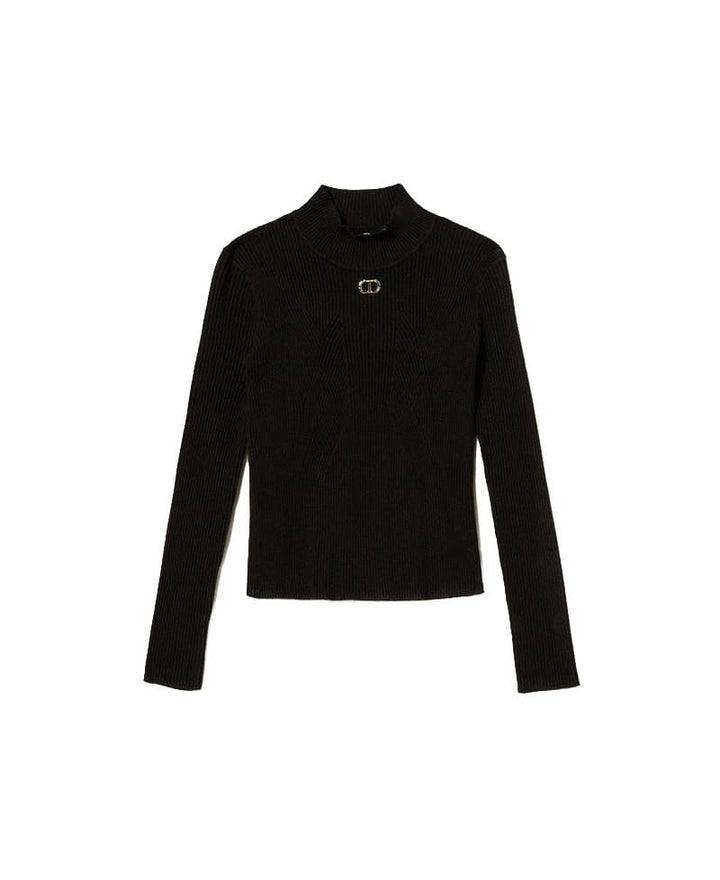 Maglia bambina Twinset nera in misto viscosa