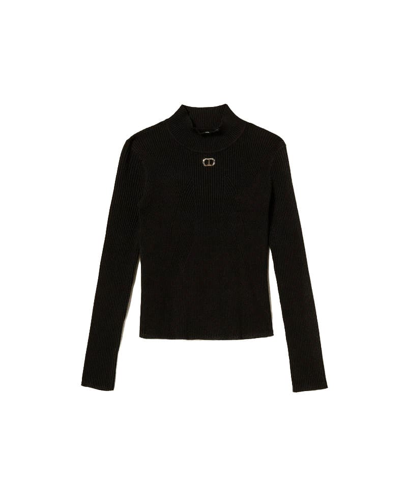 Maglia bambina Twinset nera in misto viscosa