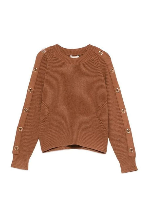 Maglia bambina Twinset cammello in misto viscosa