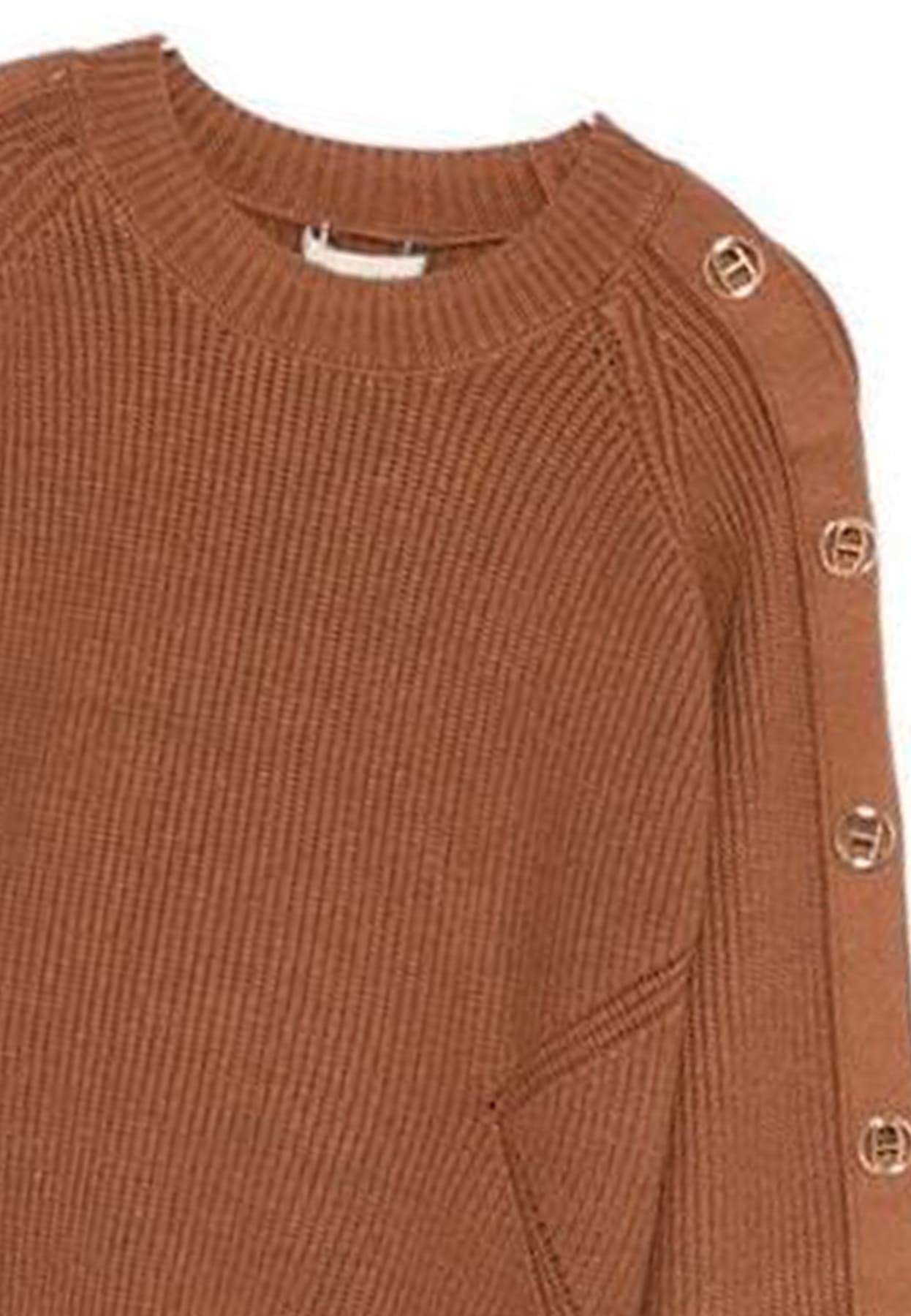 Maglia bambina Twinset cammello in misto viscosa