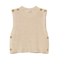 Gilet bambina Twinset beige in maglia