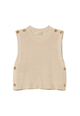 Gilet bambina Twinset beige in maglia