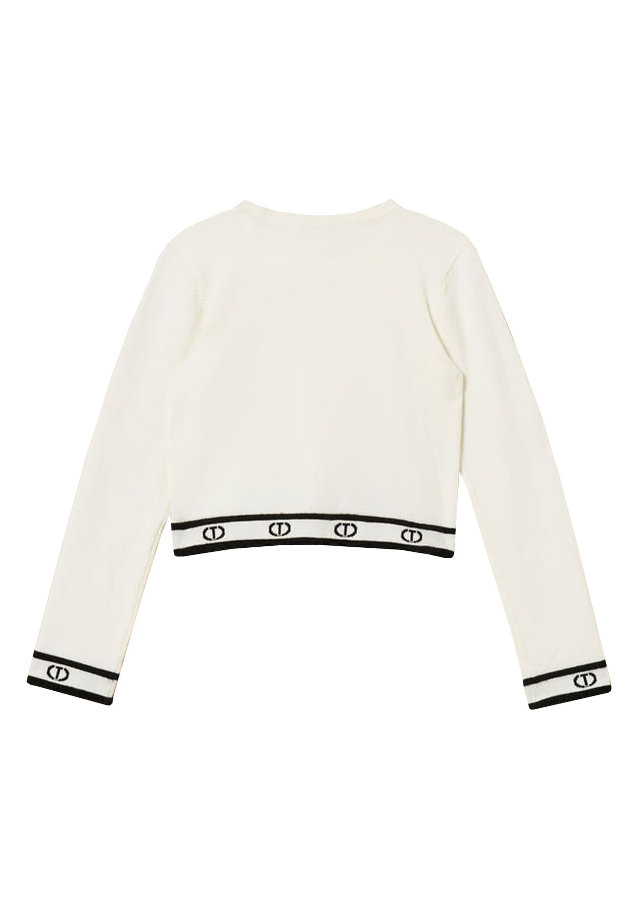 Maglia bambina Twinset bianca in misto modal