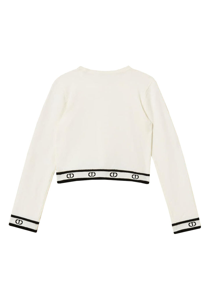 Maglia bambina Twinset bianca in misto modal